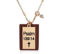 RIAH FASHION Inspirational Message Pendant Necklace - Christian Religious Engraved Words Infinity, Hexagon Charm Chain Hope, Love, Faith, Blessed Gift Jewelry, Glass, No Gemstone
