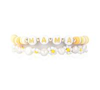 RIAH FASHION Inspirational Multi Layer Bead Stacking Strand Stretch Statement Bracelets - Religious Message, Boho Wood Slip-on Cuff Christian Prayer Bangle Set, Base Metal, Beads, Fresh Pearl, no