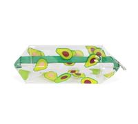 RIAH FASHION Lightweight Cute Transparent Printed Cosmetic Makeup Pouch Toiletry Multipurpose Travel Bag for Women, Girls, Avocado, Cosmetic Bag