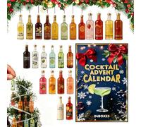 Riaisttd Advent Cocktail Calendar | 3D Resin Ornaments - Holiday Decor Cocktail Countdown Calendar - for Holiday Birthday Friends Family Party Home Bar Tree Mantle