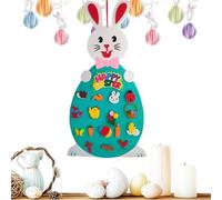 Riaisttd Felt Bunny Ornament Set, Happy Easter Chick, Eggs, Rabbit, and Carrot Felt Decorations, 95 x 47 cm/37.4 x 18.5 inches Easter-Themed Home Decor, Perfect for Holiday Celebrations