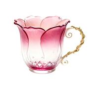 Riaisttd Flower Mugs | Vine Handle Petal Shape Glassware,Vine Handle Cute Flower Tea Cup,for Kitchen, Home, Cafe, Women, Teen, Birthday, Drinking Water, Beer, Juice, Tea