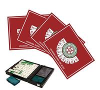 Riaisttd Mahjong Beginners Guide Set, Table Game Rules Reference, 4pcs Waterproof Scoring Card Kit Accessory, Paper Rule Sheet Pack with Learning Guide Strategy Aid, for Family Friends Party