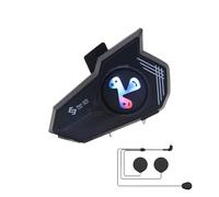 Riaisttd Motorcycle Helmet Earphones, Communication Audio System, Colourful Light Headset, Voice Assistant Feature, Noise Canceling Tech for Cycling, Skating, ATV, Snowmobile, Outdoor Use