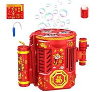 Riaisttd Portable Firework Bubble Maker - Electric Fireworks New Year Fire Work Bubble Machine,36 Hole Automatic Portable Atmosphere Maker With Light And Sound For Preschool Boys And Girls