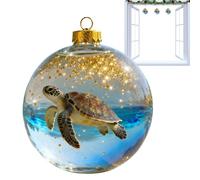 Riaisttd Shatterproof Christmas Ornaments, 3D Cute Party Decorations, Turtle Dolphin Bird Christmas Ornaments Balls, for Indoor Outdoor Wall Door Shelf Bedroom Living Room Office Garden Yard