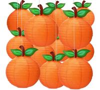 Riakrum 12 Pcs Little Cutie Baby Shower Decorations Orange Paper Lanterns Fruit Themed Party Decor Hanging Little Cutie Decorations for Tangerine Baby Shower Clementine Birthday Party Supplies