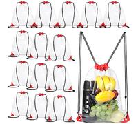 Riakrum 15 Pcs Clear Drawstring Bag Waterproof Small See Through PVC Drawstring Backpack for Stadium College Sport Event, Wine Red, 13.39 x 16.93, Classic