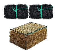 Riakrum 2 Pcs Square Bale Hay Net 5 mm Thick 47 x 20 x 20 Inch Black Large Bale Net Whole Slow Feeder Hay Bags Horse Full Hay Net Feeding Supplies for Horse Mule Goat Cattle Feed