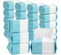 Riakrum 24 Pack Disposable Towelettes Face Towel Bulk Cotton Face Tissues Soft Facial Tissue Dry Wet Use for Sensitive Skin Care Makeup Removing Surface Cleaning (2400 Counts)