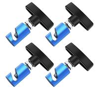 Riakrum 4 Pcs Car Hood Prop Struts Clamp, Adjustable Lift Support Clamp, 0.55 Inch Hood Lift Fixing Clip for Car Rod Retaining Holder Tool, Aluminum Alloy Material(Blue)