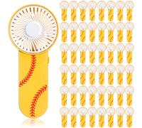 Riakrum 50 Pcs Softball Portable Fan Mini Handheld Fan Small Personal Portable Fans Bulk Battery Operated for Softball Team Gifts Tailgating Outdoor Sport Game Travel Summer Party Favors