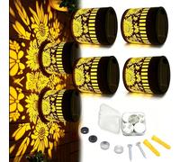 rialgirw 2026 Upgraded Solar Mandala Wall Light, Outdoor Garden Fence Projector Lamp, Waterproof Mandala Projection Light for Garden, Patio, Backyard (B,4PCS)