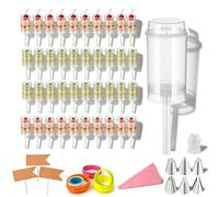 rialgirw Cake Push Pop Containers, Easter Cake Push-Pops with Lids & Stand, Reusable Food-Grade Clear Push- Up Cake Shooter with Cutter Tool for Birthday, Wedding, Party & DIY Baking (50 pack)