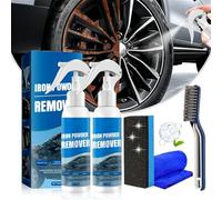 rialgirw Iron Powder Remover Spray, Multi-Functional Quick-Acting Rust Removal Spray for Metal Surfaces, Iron Stain Cleaner for Car, Fast-Acting Formula & Easy Spray Application (100ML*2)