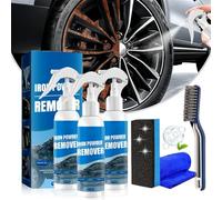 rialgirw Iron Powder Remover Spray, Multi-Functional Quick-Acting Rust Removal Spray for Metal Surfaces, Iron Stain Cleaner for Car, Fast-Acting Formula & Easy Spray Application (100ML*3)