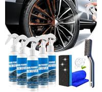 rialgirw Iron Powder Remover Spray, Multi-Functional Quick-Acting Rust Removal Spray for Metal Surfaces, Iron Stain Cleaner for Car, Fast-Acting Formula & Easy Spray Application (100ML*5)