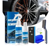 rialgirw Iron Powder Remover Spray, Multi-Functional Quick-Acting Rust Removal Spray for Metal Surfaces, Iron Stain Cleaner for Car, Fast-Acting Formula & Easy Spray Application (100ML+30ML)