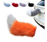 rialgirw Remote Control Electric Wiggle Car Tail, Cute Wagging Plush Tail for Car Trunk Bumper, Rechargeable Moving Furry Auto Decoration, Universal Fit Exterior Accessory (Orange/White,1PC)
