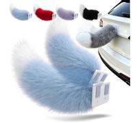 rialgirw Remote Control Electric Wiggle Car Tail, Cute Wagging Plush Tail for Car Trunk Bumper, Rechargeable Moving Furry Auto Decoration, Universal Fit Exterior Accessory (Blue/White,2PCS)