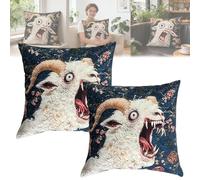 rialgirw Screaming Goat Pillow Cover, Screaming Goat Pillow, Funny Couch Pillow Covers Decoration, Living Room Sofa Cushion Shell, Home Dorm Accessory (#B,2PCS)