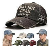 rialgirw Still Not Dead Cap Hard to Kill Hat - Funny Saying Humorous Baseball Caps, Vintage Dad Hat Break Distressed for Men Women (Black)