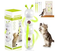 rialgirw Whack A Worm Cat Toy, Upgraded Interactive Wack A Worm Post Cat Toy for Indoor Cats, Smart Motion Sensor Caterpillar Cats Toys, Mounts on Walls & Windows (1PC)