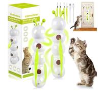 rialgirw Whack A Worm Cat Toy, Upgraded Interactive Wack A Worm Post Cat Toy for Indoor Cats, Smart Motion Sensor Caterpillar Cats Toys, Mounts on Walls & Windows (2PCS)