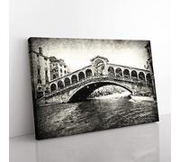 Rialto Bridge Venice Italy Canvas Wall Art Print 30x20 Inch