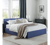 Rialto - Double - Ottoman Storage Bed - Blue - Fabric - 4ft6 - Happy Beds