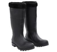 vidaXL Rian Boots with Removable Socks Waterproof Wellies Black Size 42 PVC