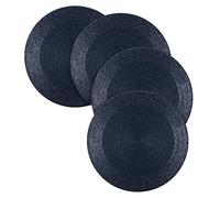 RIANGI Blue Place Mat for Dining Table Decor Navy Blue Placemats Set of 4, Measure 13 Inches Blue Beaded Placemats Round Easter Chargers, Nautical Place Mat - Blue Placemats for Dining Table