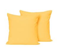 RIANGI Cotton Throw Pillow Covers With Zipper Cushion Covers 40cm X 40cm - No Inserts - Living Room, Bed, Sofa, Couch - Boho Home Decor - Cushion Cover/pillowcases Sunbeam Yellow 16" X 16" (pack Of 2)