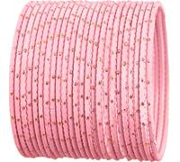 RIANGI Indian Bangles For Women -Vintage Bollywood Fashion, Golden Dots Textured Designer Jewelry, Gorgeous Traditional Bangle Bracelets, L-Circ 8.2 in-Indian Size 2.10-Dia 2.6 in, Metal, no gemstone