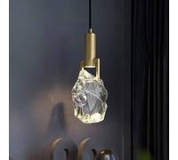Riankh Mini Ice Shape Pendant Light Crystal Hanging Lamp for Cafe Single Head Hanging Light 5W LED Bar Counter Suspension Lamp Adjustable Height Droplight Fixture for Living Room Bedroom Indoor Decor