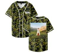Rianne Downey The Consequence of Love Baseball Jersey Short Sleeve Button-up Shirts Women Men Streetwear Tops (Camo,XS)