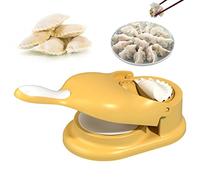 Rianpesn 2 in 1 Dumpling Maker, Automatic Dumpling Skin Wrapper & Press, Yellow