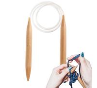 Rianpesn Circular Wooden Knitting Needles - Wood Knitting Needles Chunky Knitting Needles,Effective Braiding Tool Knitters Crochet Hooks Weaving Tools Sticks for Blanket, Hat, Sweater