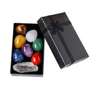 Rianpesn Egg Shaped Crystal Stones | Egg Stones Gemstones Rock Ornament Pocket Palm Crystal Set | Polished Crystal Egg Stones Set for Home Craft, Collection