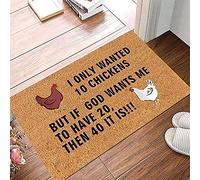 Rianpesn Funny Chicken Pattern Door Mat - 23.6 * 15.7inch Welcome Chicken Doormat Decoration Mat,Welcome Mat Bath Mat Entrance Floor Mat Non Slip Mats Indoor Outdoor Rug