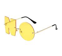 Rianpesn Letter NO Sunglasses | Letter Shape Sunglasses | 2023 Irregular Rimless Glasses Comfortable Vision For Fashion Accessories