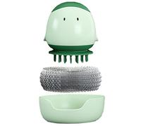 Rianpesn Soap Dispensing Palm Brush - Soap Liquid Adding Washing Dish Scrubber Pot Brush | Humanized Labor-saving Leak-proof Brushes for Cleaning Sink Kitchen Pot Scrubbing