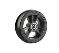 RIANT WHEEL, 5 X 1.4 inch, Solid, PU Wheels, Wheelchair Casters, Nylon Rim, one Pair (Black)
