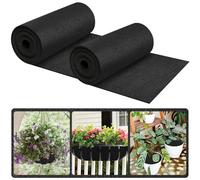 Riare 16x120 Inch Black Felt Planter Liner Roll- 2 Rolls Non-Woven Fabric Planter Liner for Outdoor Plants, Coco Liner Roll Alternative Basket Planter Liner for Planters Hanging Basket Window Box