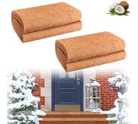 Riare 2 Pack 31 X 80 Inch No Slip Ice and Snow Carpet Mats- Natural Coconut Fiber Carpet for Walkway Safety, Winter Anti-Slip Coco Coir Carpet Runner for Outdoor Front Door Garden Hallway Porch Stairs