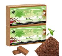 Riare 2 x 650g Organic Coco Coir Bricks- 100% Natural Compressed Coco Brick 16L Coconut Fiber Substrate High Expansion Coco Coir Pith Coconut Husk for Garden (2)