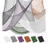 Riare 6 Pack Halloween Creepy Cloth 30 x 75 Inch- Spooky Scary Fabric Black Gauze Cloth for Halloween Party Haunted House Home Wall Doorway Outdoors Decoration(Black,Orange, Purple, Green, White,Grey)