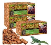 Riare Natural Coconut Chip Substrate for Reptiles- Compressed Coconut Husk Reptiles Bedding, Coco Husk Chip Terrarium Substrate for Snakes, Tortoises, Ball Python, Frogs (6 Pack)