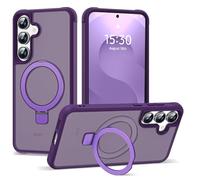 RIASOLIN Compatible with Samsung Galaxy S24 Plus Case & Samsung Galaxy S25 Plus Case with Magnetic Ring Stand, Compatible with Mag-Safe Translucent Phone Case for S24+ & S25+ 6.7", Purple