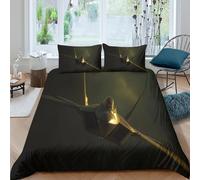 RIAVBAODG 3D F-22 Fighter Jet Printing Duvet Cover Set Soft Lightweight Stealth Fighter Quilt Cover 3 Pcs Bedding Sets For Child Teens Youth Man with Pillowcase Double（200x200cm）